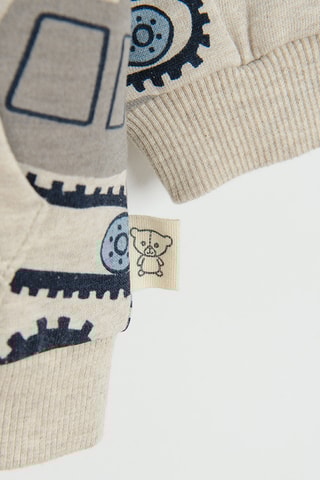 Sweat - Beige et bleu cobalt