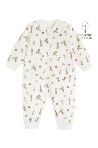 Combinaison en coton  - Blanc