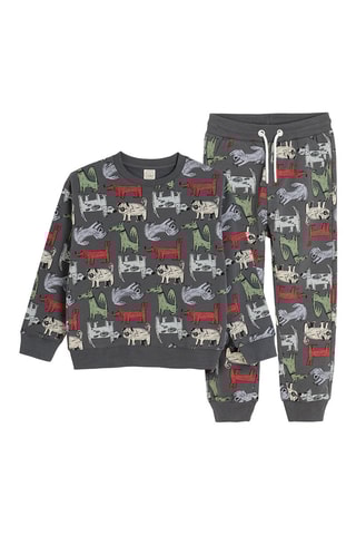 Sweat et jogging - Anthracite et rouge