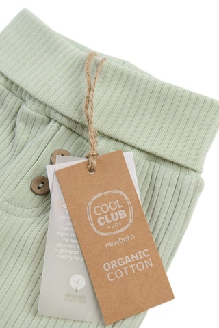 Casaco de malha e calças em algodão biológico Verde-água