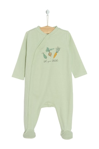 2 grenouillères - Vert d’eau et blanc