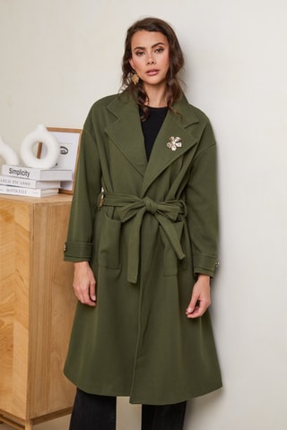 Sobretudo comprido - Caqui