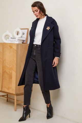 Sobretudo comprido - Azul-marinho