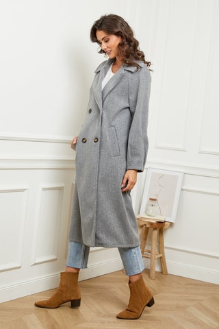 Sobretudo Cinzento mesclado