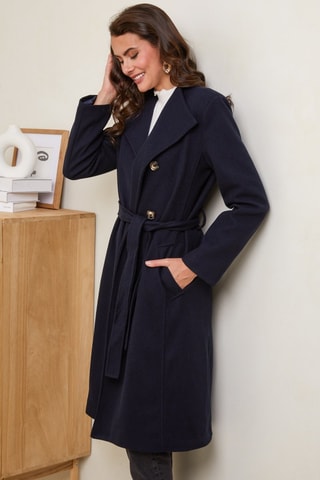 Sobretudo comprido - Azul-marinho