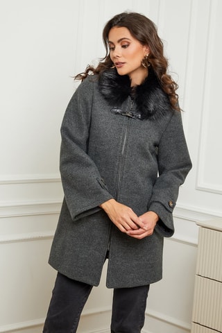 Jas Gemêleerd Antraciet