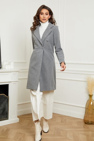 Sobretudo Cinzento-claro mesclado