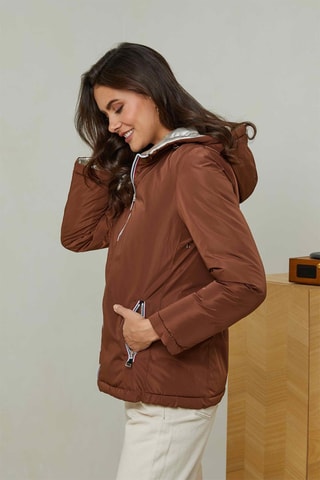 Dubbelzijdige Gewatteerde Jas Donkerbruin
