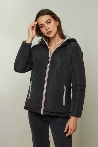 Dubbelzijdige Gewatteerde Jas Zwart