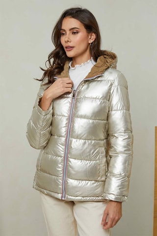 Dubbelzijdige Gewatteerde Jas Taupe