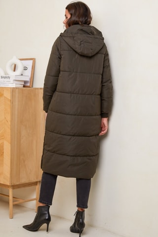 Lange Gewatteerde Jas - Kaki