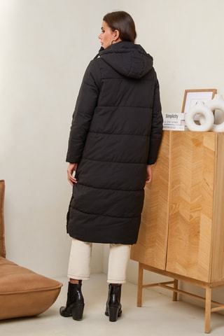 Gewatteerde Jas met Capuchon - Zwart