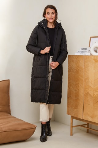 Gewatteerde Jas met Capuchon - Zwart