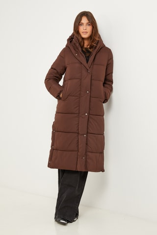 Gewatteerde Jas met Capuchon - Bruin