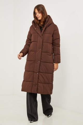 Gewatteerde Jas met Capuchon - Bruin