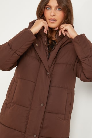 Gewatteerde Jas met Capuchon - Bruin