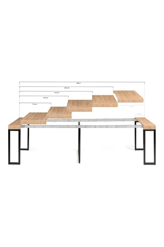 Mesa extensível Manufacture - Preto e imitação de madeira