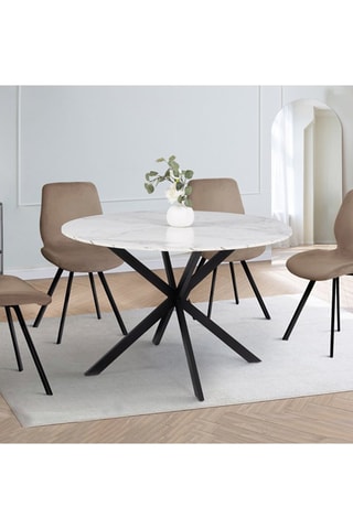 Mesa de jantar Soline - Branco e preto