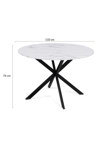 Mesa de jantar Soline - Branco e preto