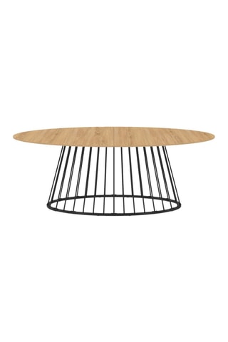 Mesa de jantar Adelle - Imitação de madeira e preto