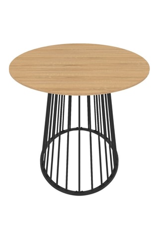 Mesa de jantar Adelle - Imitação de madeira e preto