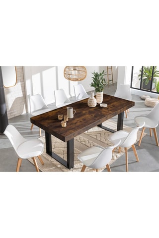 Mesa de jantar extensível Brixton - Imitação de madeira e preto