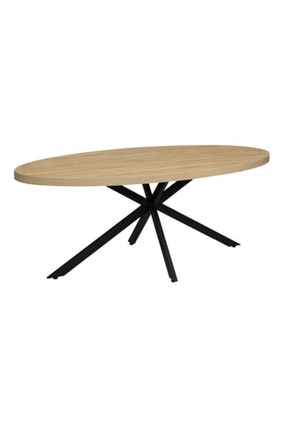 Mesa de jantar Céleste - Imitação de madeira e preto