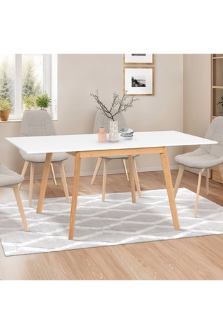 Mesa de refeição dobrável Scandi madeira e branco 80-160cm