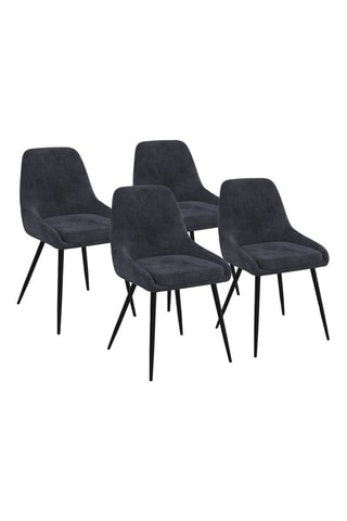 4 chaises Olivia - 47,5 x 79 x 54 cm - Revêtement en velours