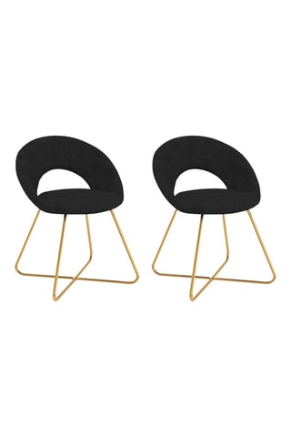 2 chaises Malone - 50 x 60 x 79 cm - Revêtement en velours