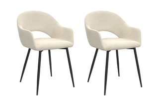 2 chaises Rebecca - 52 x 56 x 75 cm - Revêtement en velours