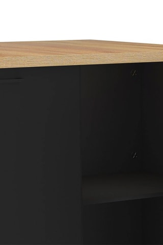 Ilha central de cozinha 2 portas - Natural e preto