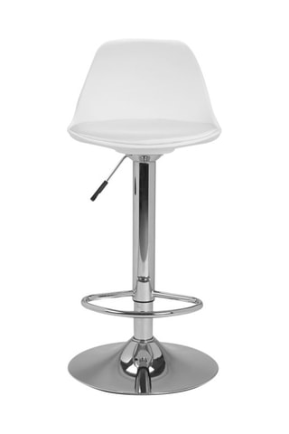 Bancos de bar ajustáveis Karl branco e pé de metal - conjunto de 2