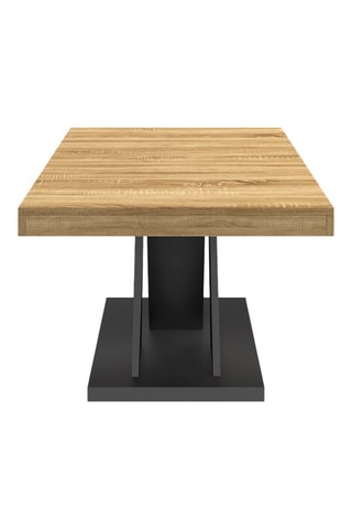 Mesa de centro Alexia - Imitação de madeira e preto