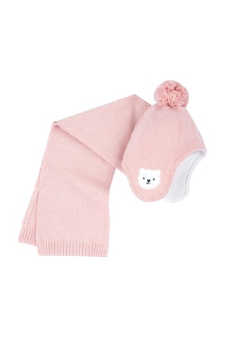 Aviator Muts en Sjaal - Roze