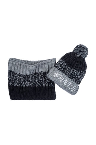 Muts met Pompon en Colsjaal - Zwart