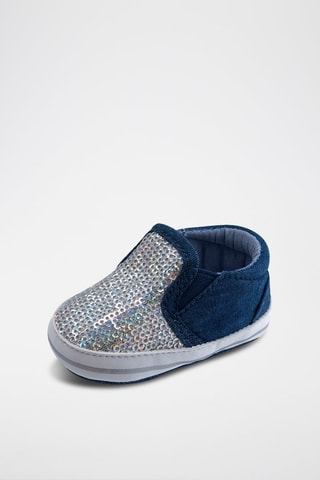 Pantoffels Zilverkleurig en Blauw