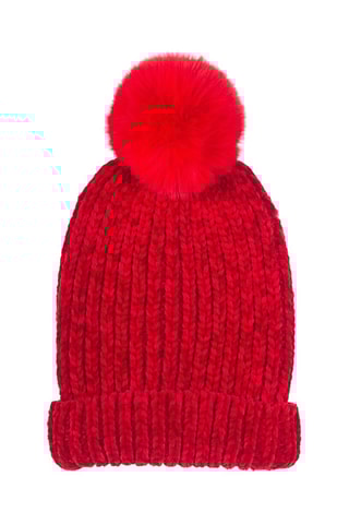 Muts met Pompon - Rood