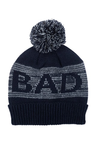 Muts met Pompon - Marineblauw