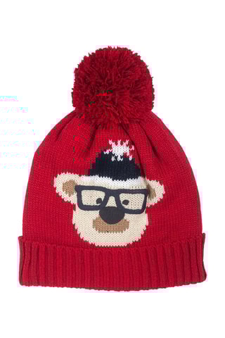 Muts met Pompon - Rood