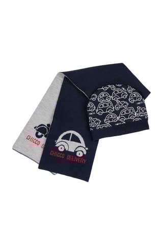 Muts en Sjaal - Nachtblauw en Gemêleerd Grijs