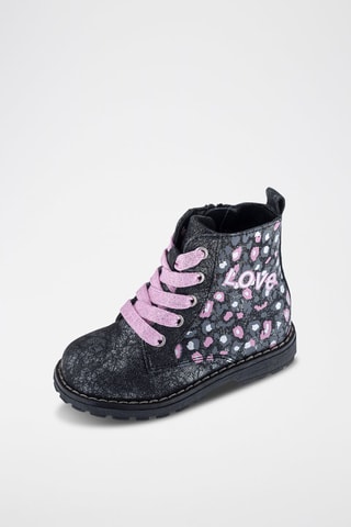 Glinsterende Enkellaarzen - Zwart