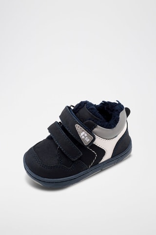 Gevoerde Leren Enkellaarzen - Nachtblauw