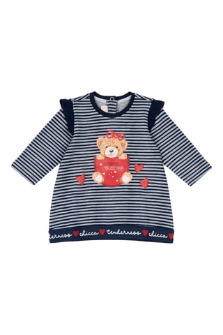 Sweaterjurk - Lichtgrijs en Marineblauw