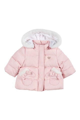 Gewatteerde Jas met Capuchon Roze