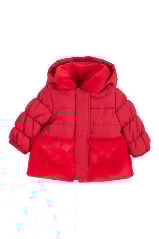 Gewatteerde Jas met Capuchon Rood