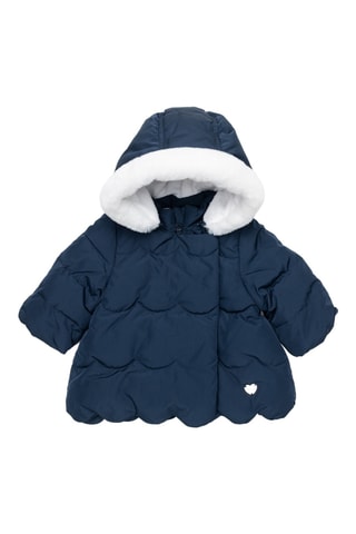 Gewatteerde Jas met Capuchon Marineblauw