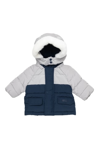 Gewatteerde Jas met Capuchon Marineblauw