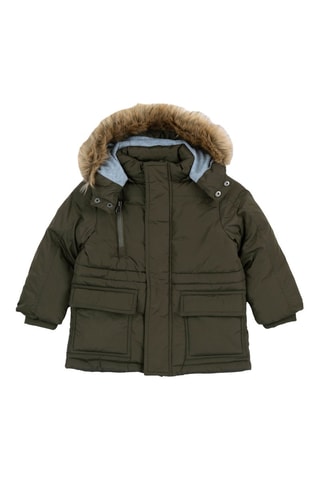 Gewatteerde Jas met Capuchon - Groen