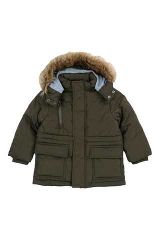 Gewatteerde Jas met Capuchon - Kaki